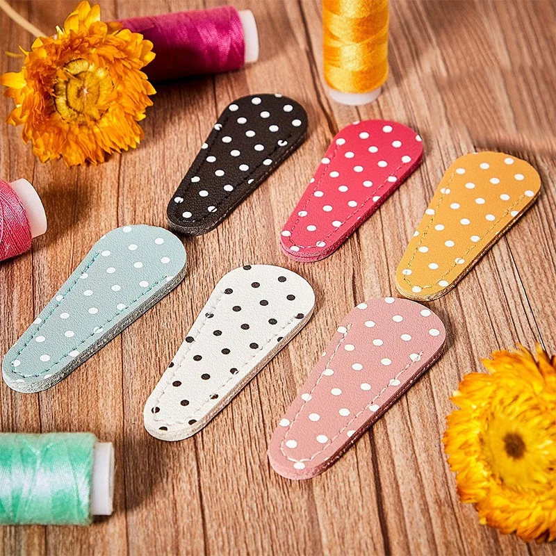 자수 가위 칼집, 폴카 도트 가위, 보호 커버, 가위 보호용 가죽 칼집, 6 개