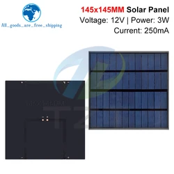 Compact 3W Polycrystalline Solar Panel for DIY Projects and Chargers (1PCS)