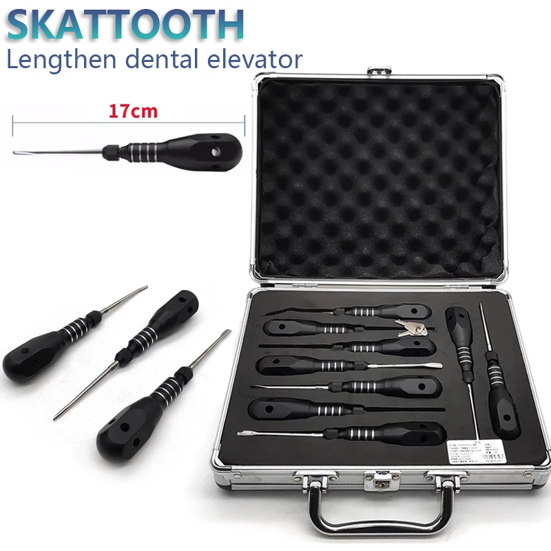 9PCSSetStainlessSteelDentalElevatorExtendedMinimallyInvasive
