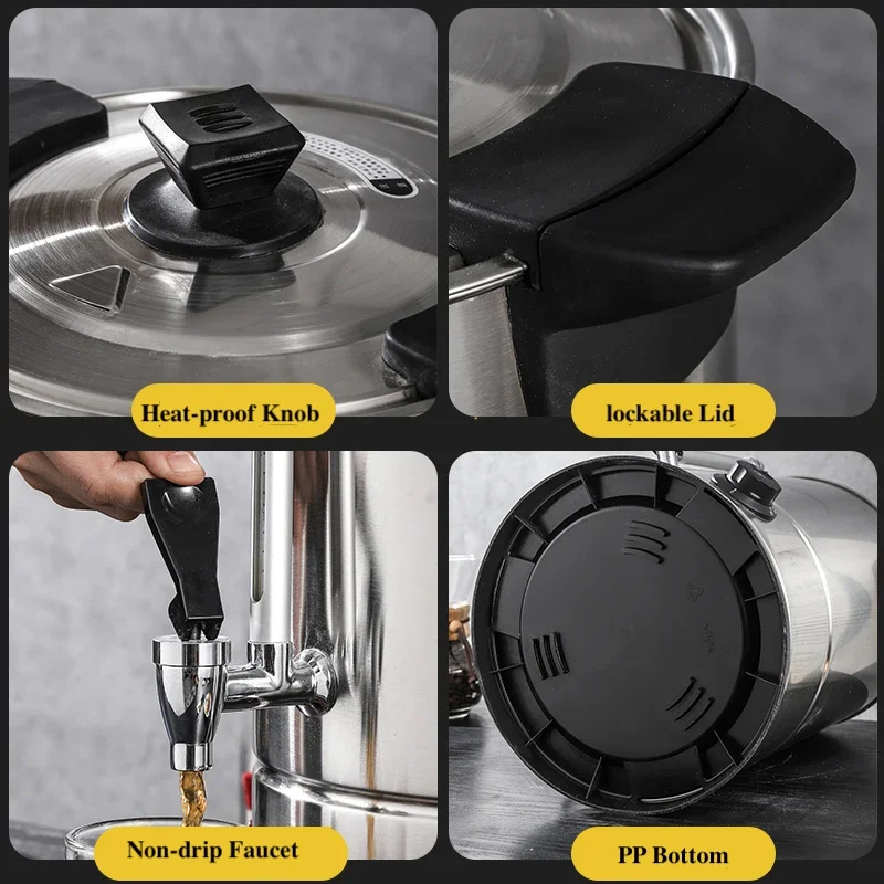 Double Stainless Steel Layer Electric Water Boiler Commercial Electric Kettle 4
