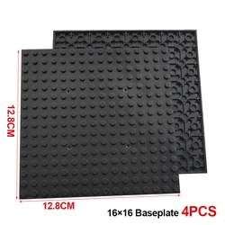 Double - Sided Building Blocks Base Plate 16x16 for Creative Construction (16x16 Black)