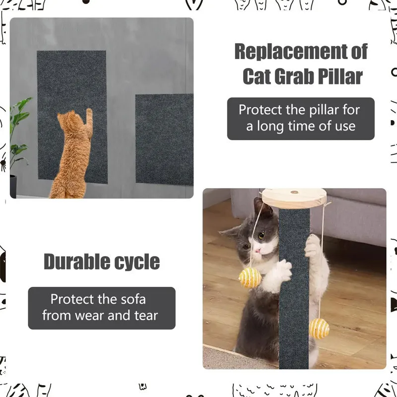 Cat Scratching Furniture Cat Scratcher Sofa Cat Crawling Mat Grinding Climbing Frame Sofa Protection Self-adhesive Carpet Cats Scratch Board Cats Toys