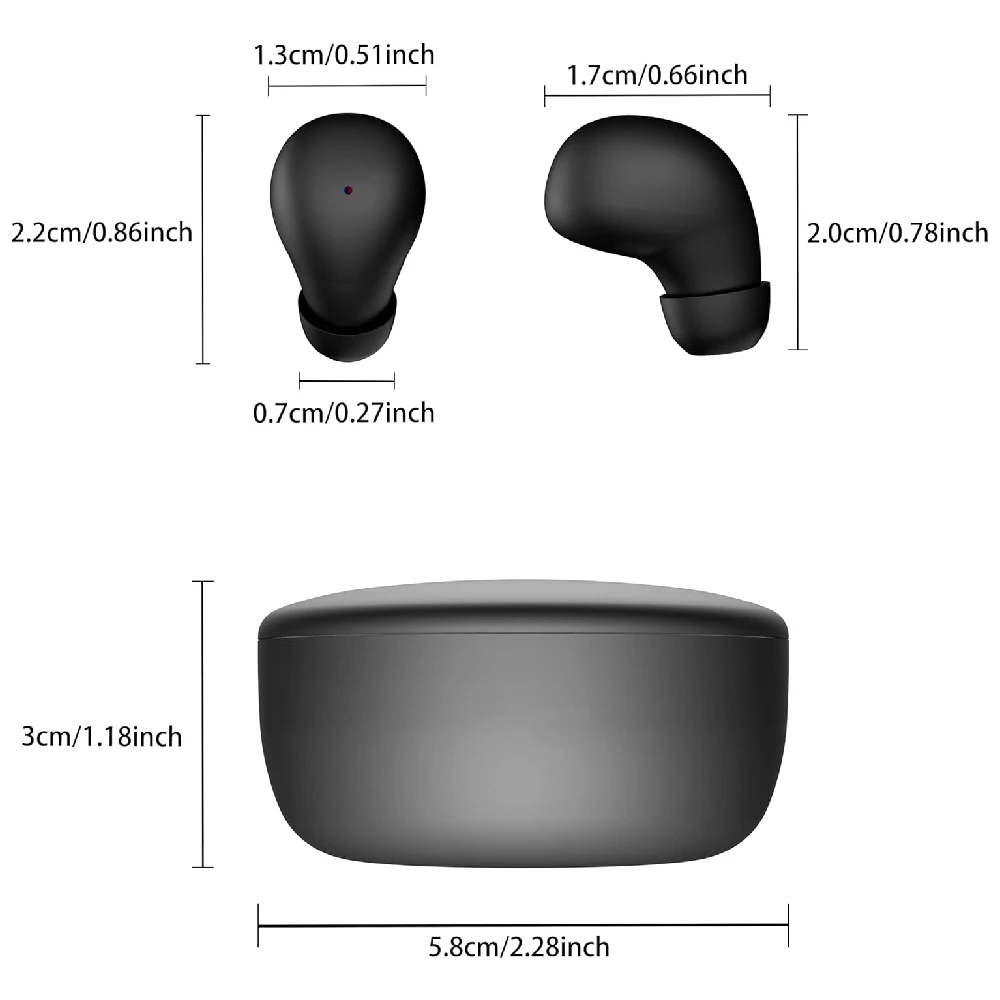 Compact Invisible Wireless Earbuds with Smart LED Display for Sleep, Fitness, and Travel