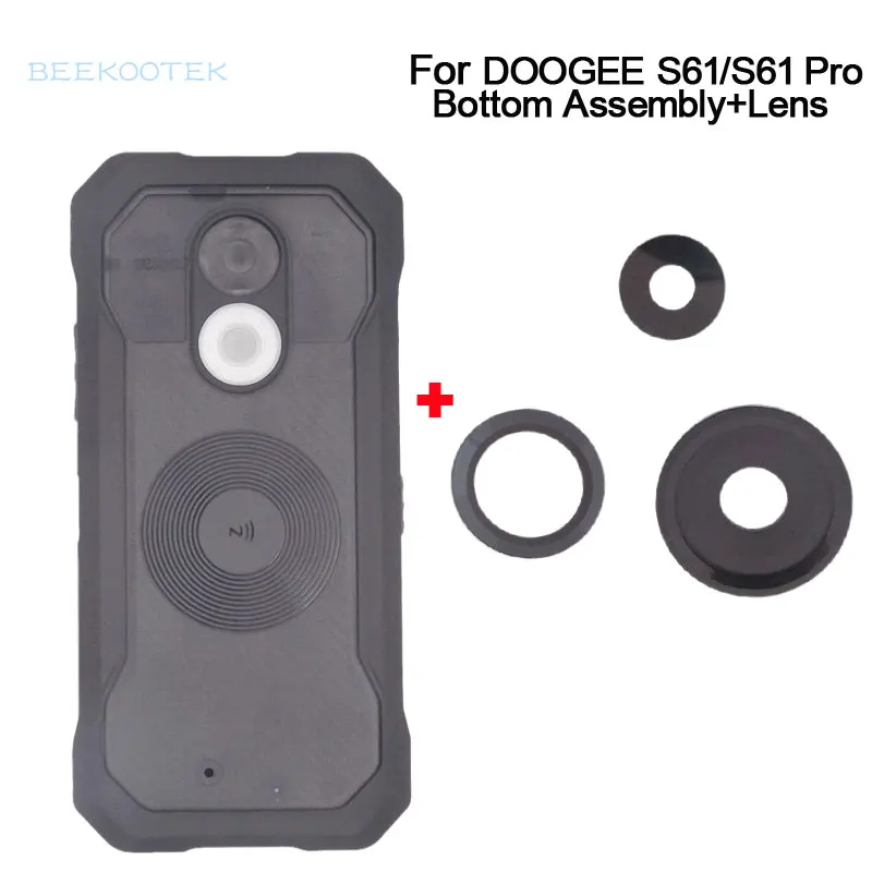 

Новинка, Нижняя крышка батарейного отсека Doogee S61 Pro с декоративными деталями камеры + основной объектив и для сотового телефона DOOGEE S61