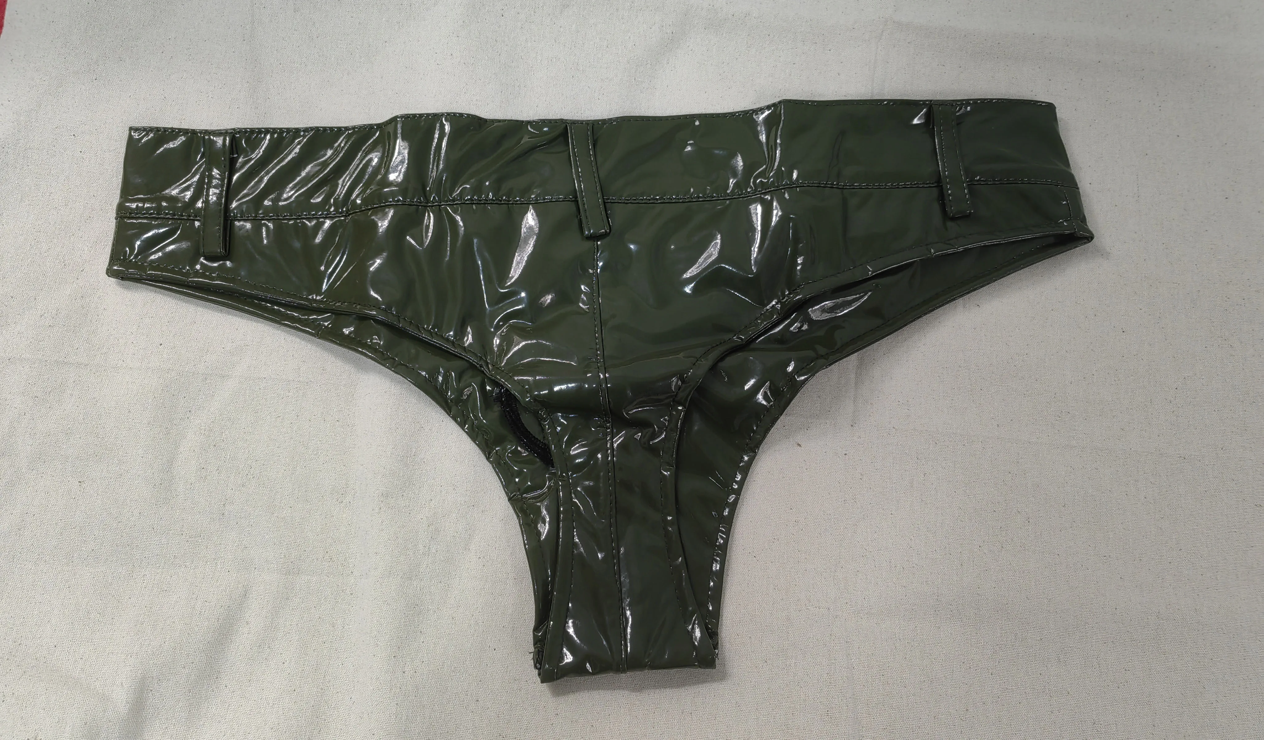 S-3XL Double Sided PU Leather Shorts Wet Look PVC Short Hot Pants Low Waist Sexy Micro Mini Bermudas Trunks Clubwear Streetwear