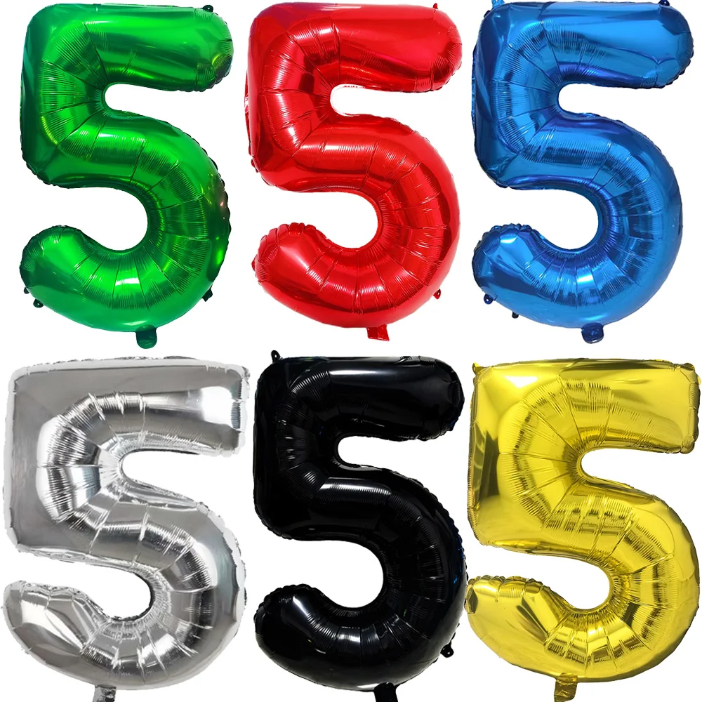 Multi Color Large Number 5 Balloon 32Inch 1