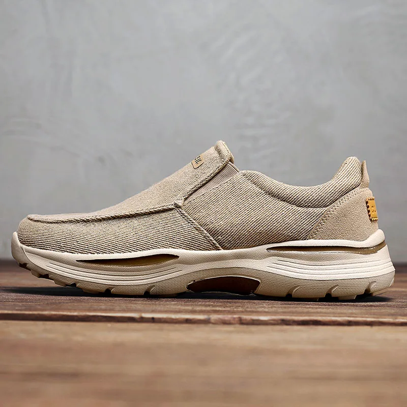 Summer Mens Casual Shoes Breathable Canvas Loafers Comfortabler