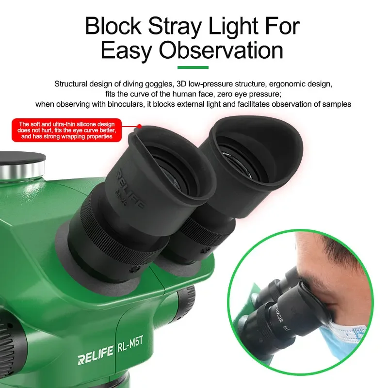 Eye Protector Cups RELIFE M-26 Microscope 3D Goggles Rubber Eyepiece Cover Guards silicone Eyecup most stereo microscopes Strong shading effect