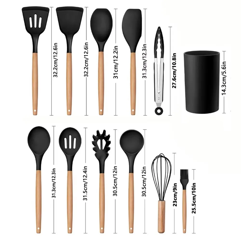 12-Piece Heat-Resistant Non-Stick Kitchen Utensil Set with Holder