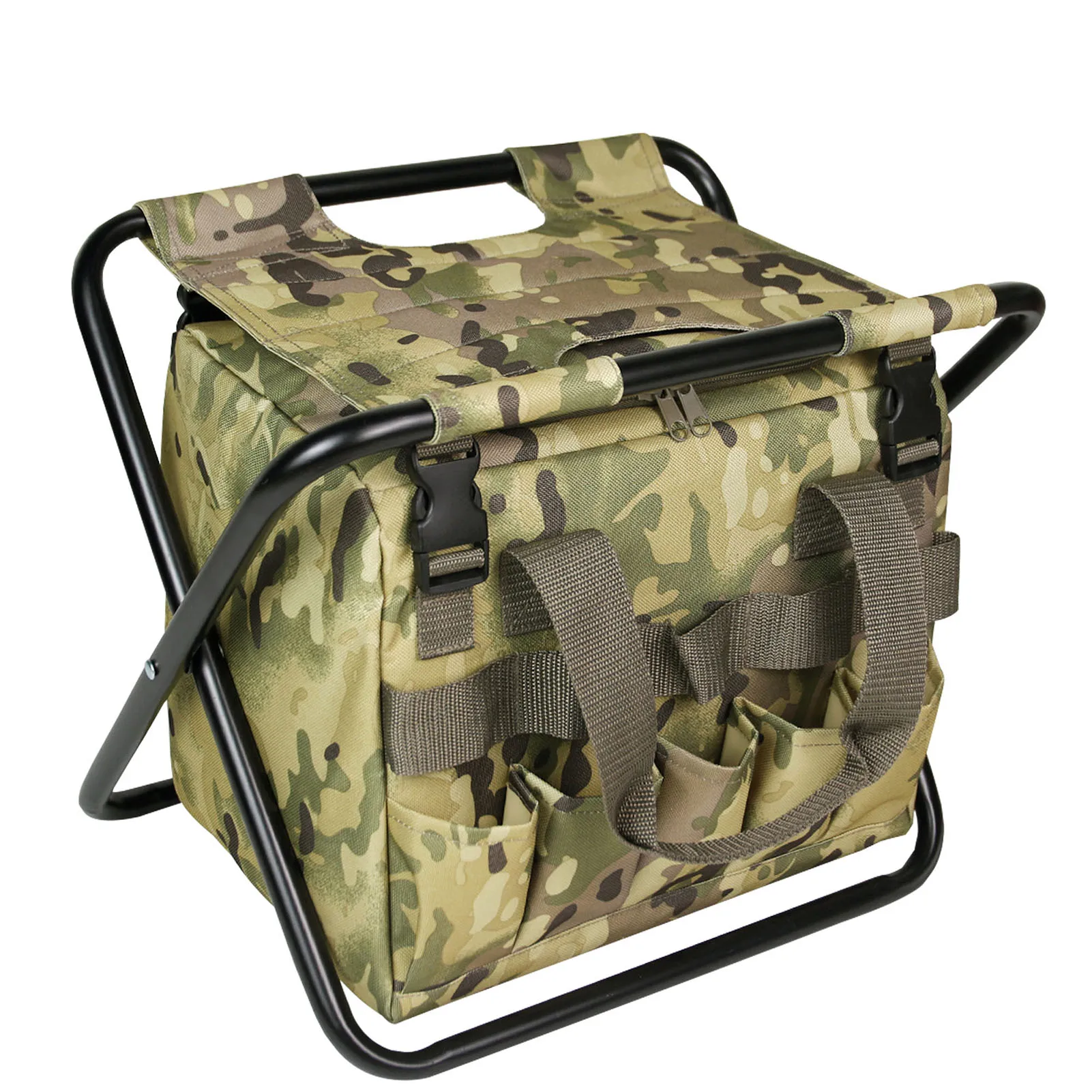 2 In 1 Outdoor Fishing Chair Foldable Camping Stool Detachable Storage Tote Bag Picnic Bag Hiking Seat Camping Accessories