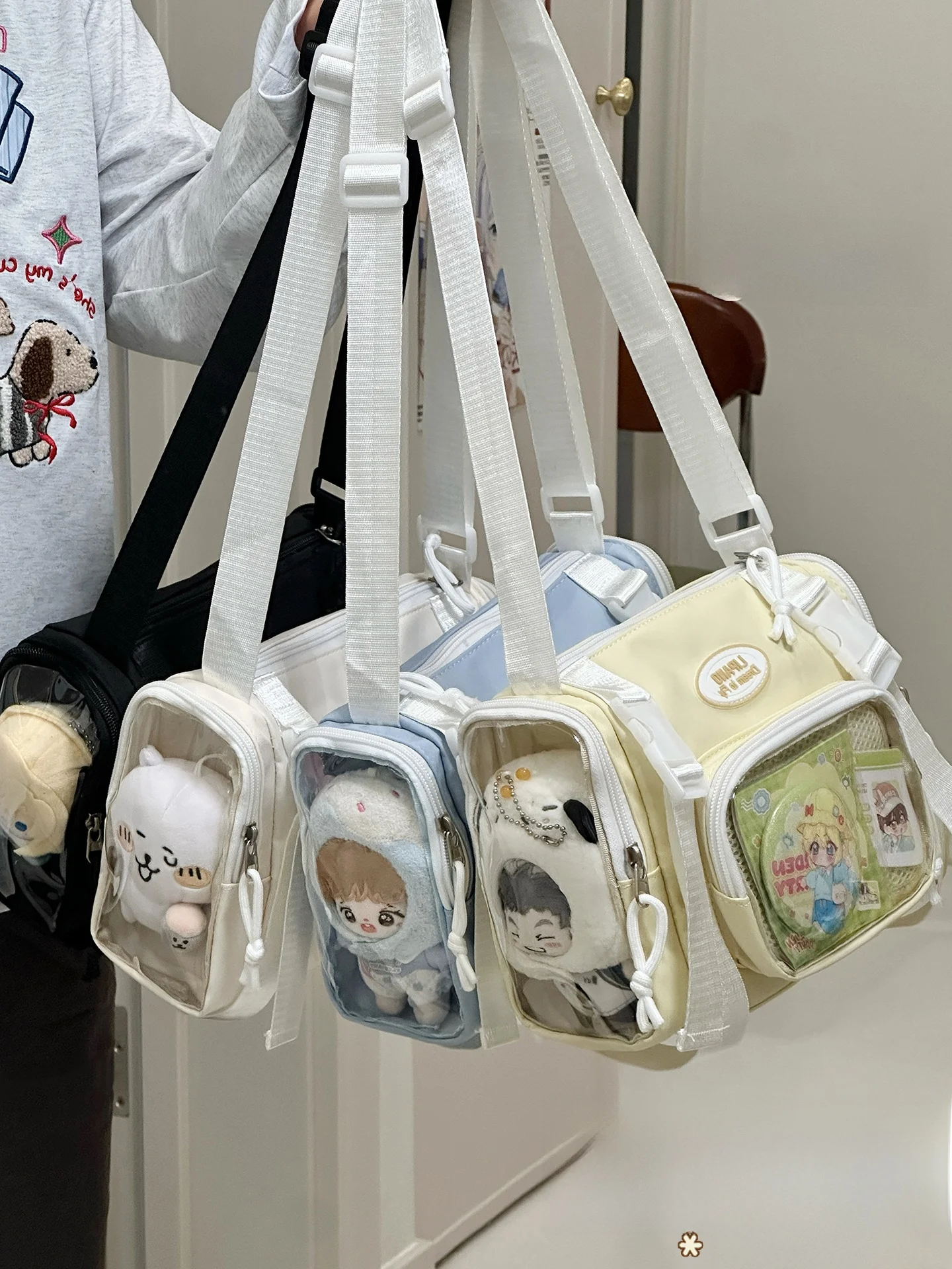 Cute Girl Student Crossbody Bag Japanese Sle Ins Small 0cm Phone Case Sna Bag Soft Polyester Casual Leisure Zipper Closure