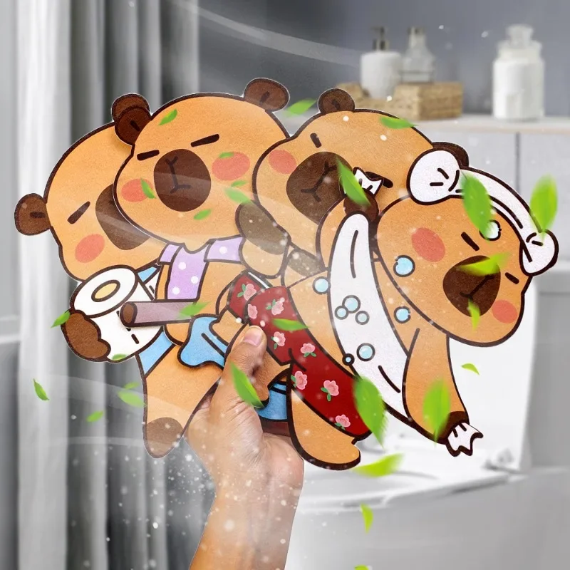 1/10PCS Toilet Deodorant Stickers Cartoon Animal Felt Poster Bathroom Flower Fragrance Odor Removal Sticker Toilet Sink Decor