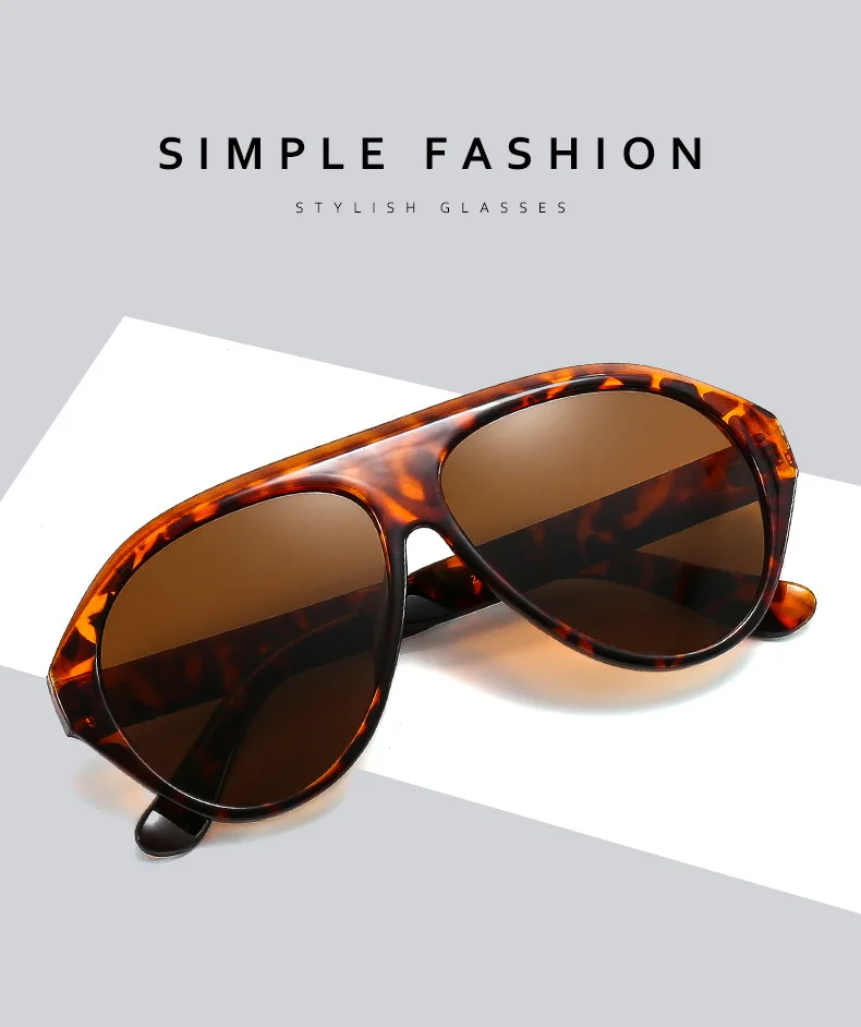 

New Fashion Vintage Big Box Sunglasses Men Retro Flat Top Sun Glasses Oval Wild Shopping Street Beat Oculos Women Eyewear UV400