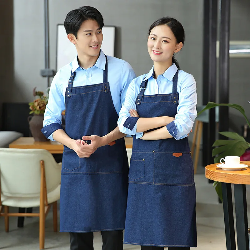 C825 Kitchen Aprons for Woman Men Chef Work Aprons Painting Apron Manicure Wear Chef Uniform