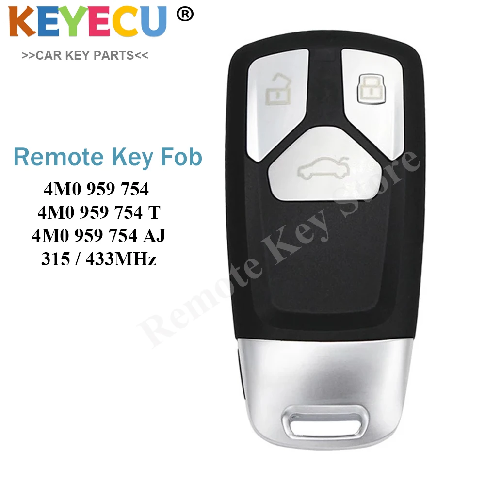 Keyecu Smart Remote Car Key For Audi A4 A5 Tt Q5 Q7 Sq5 2016 2017 2018