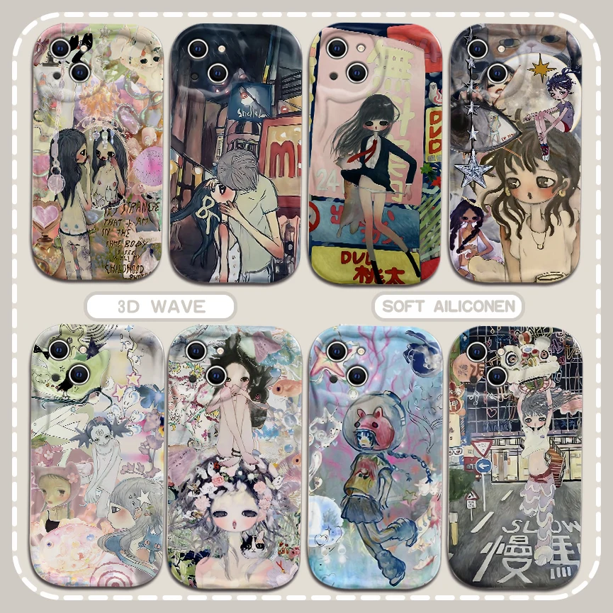 Aya Takano 3D Wave Luxury Phone Case Cover