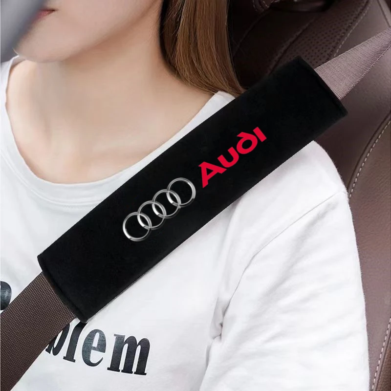 Car Seat Belt Accessory Carbon fiber Seat Belt Pads Shoulder Strap Pad Cover For Audi sport RS A1 A3 A4 B7 B8 A5 A6 A7 A8 Q3 Q5 Q7 Q8 TT car seat belt accessory