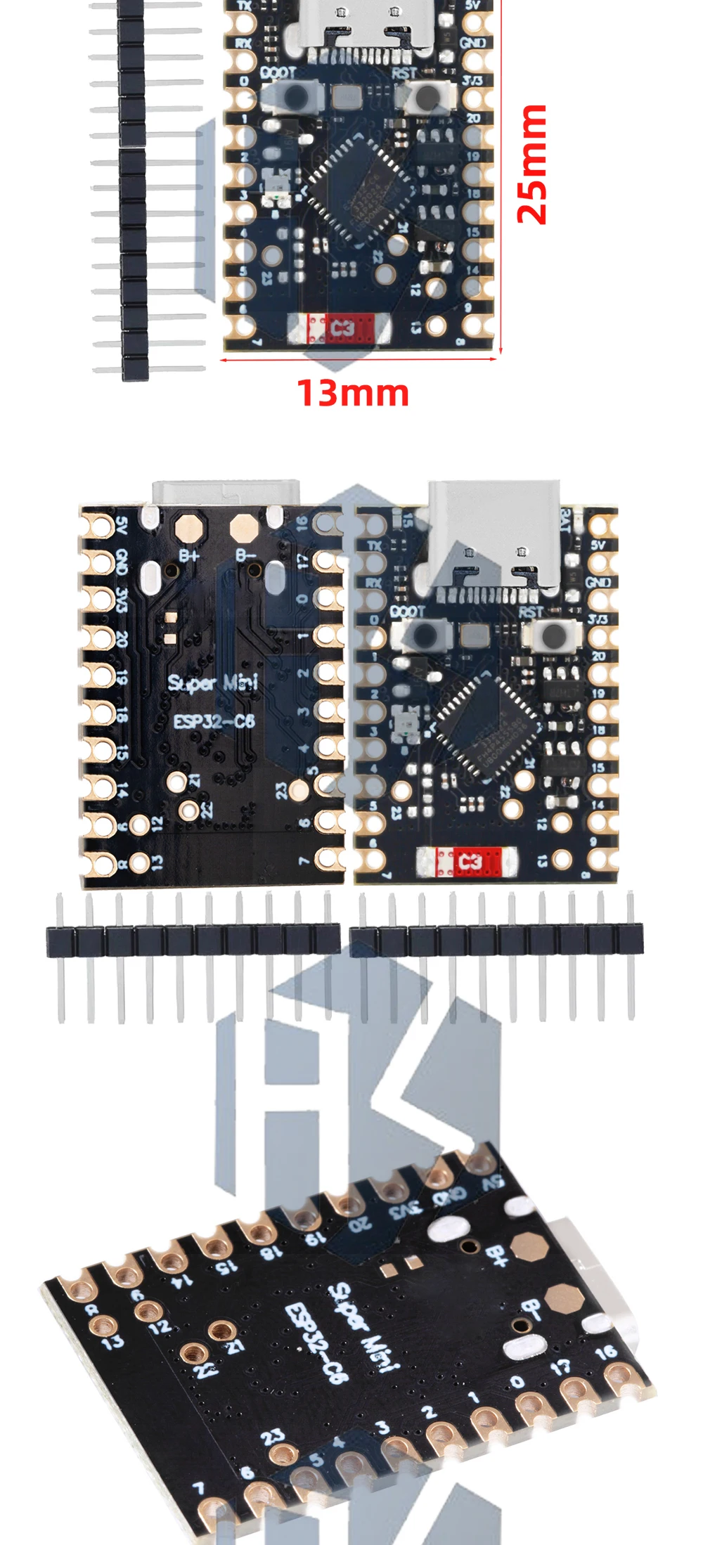 1 ~ 5PCS ESP32-C6 SuperMini Entwicklung Bord Mikrocontroller Programmierung Lernen Controller Core Board EGBO – Detail 4