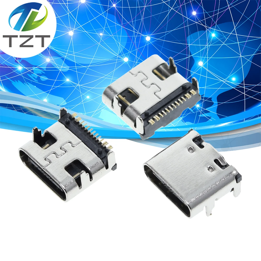 10PCS Micro USB JACK 3,1 Typ-C 16pin buchse Für Handy lade port Lade Buchse Gute qualität