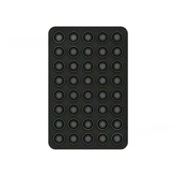 Silicone No - Hand Grip Suction Cup Phone Stand with Double - Sided Video Fixing Pad (Black)