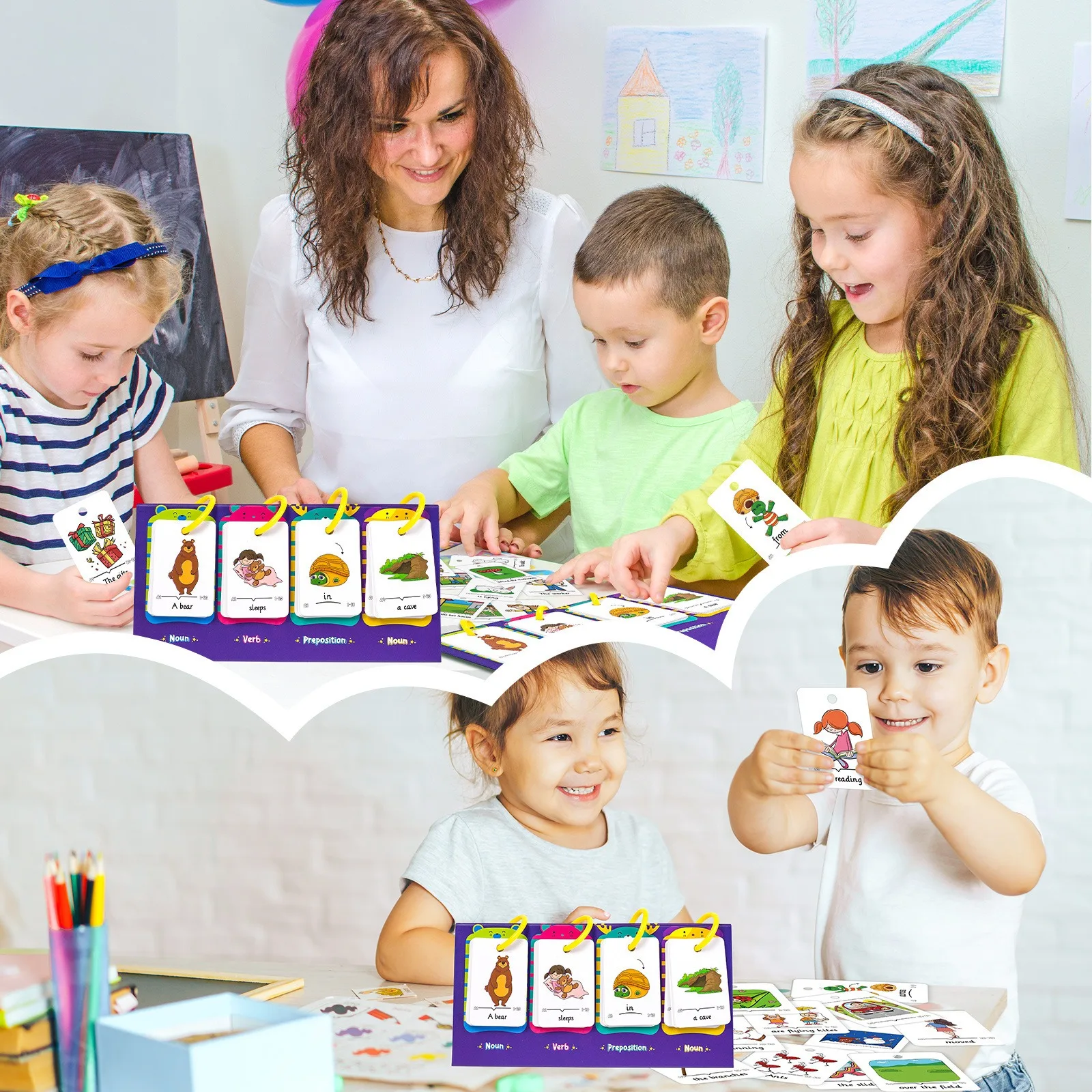 Sentence-Making Exercises Flip Chart Sentence Game Activity Educational Learning Tool Vocabulary Building Special Speech Therapy 6