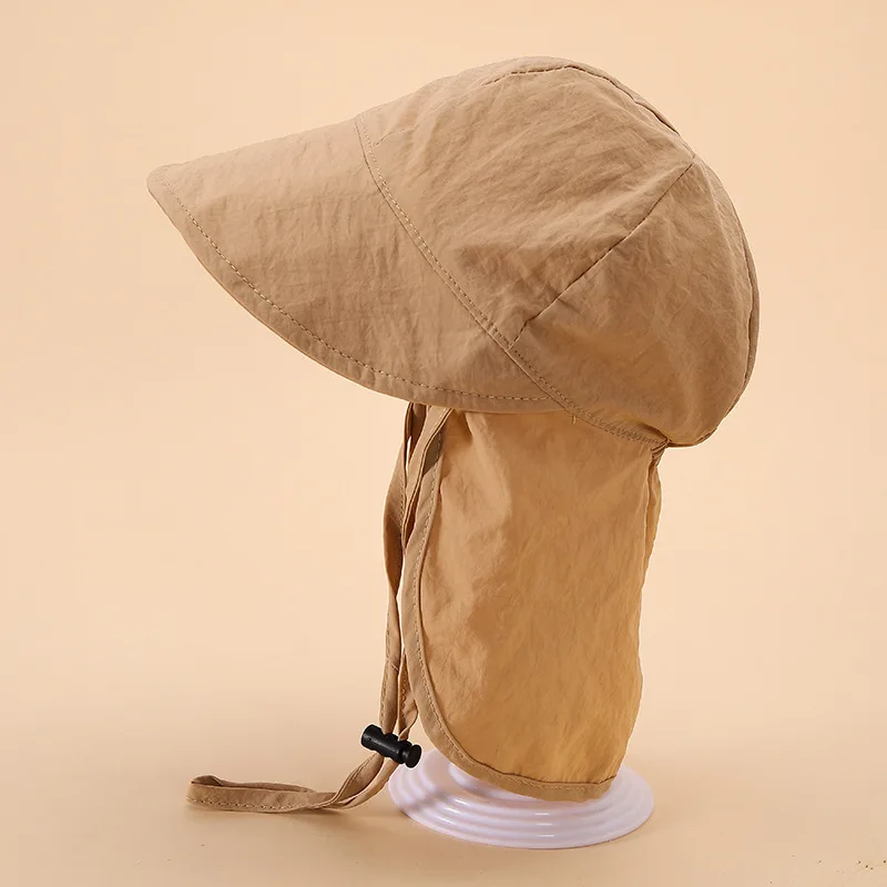 Summer Toddler Sun Hat with Shawl Soft Brim Quick Dry Outdoor Activities Cap for 1-3Y Boys and Girls Beach UV Protection Hat