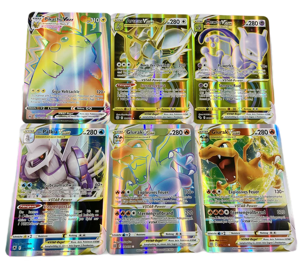 New 21x15cm Pokemon Cards English 30PCS Pikachu Rare Battle Game Card Shiny  Vstar Vmax GX Energy Card Collection Children Toy