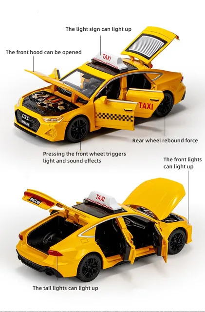 リョーツ様ミニカーセット7点 1:32 Audi RS7 Alloy Taxi Car Model Diecasts & Toys Vehicles