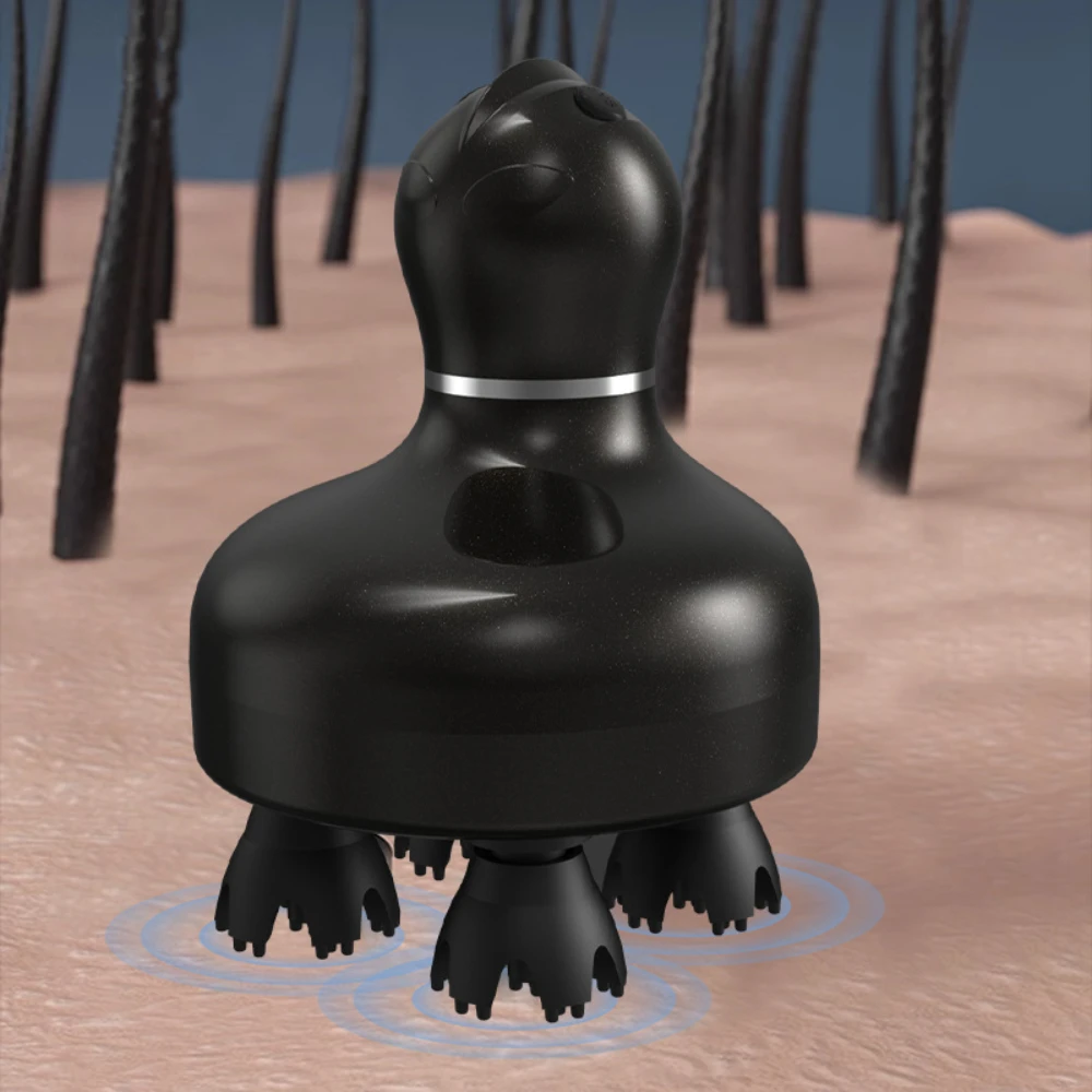 New Silicone Vibration Scalp Electric Head Massager with Vibration and Kneading High Quality Waterproof Handheld Scalp Massager