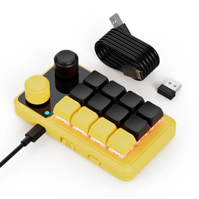 Programming Macro Custom Knob Keyboard RGB 3 Key Copy Paste Mini Button Photoshop Gaming Keypad Mechanical Hotswap Macropad 6