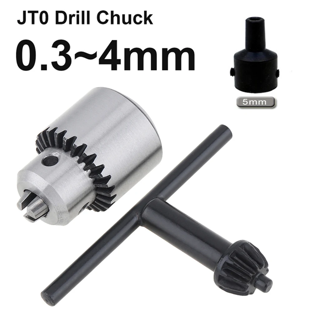 0.3-4mm JTO Drill Collet Chuck with 1/4" Chuck Inner Hole Diameter Hexagon Key Wrench with JT0 Adapter for DIY Electric Drill drill collet chuck