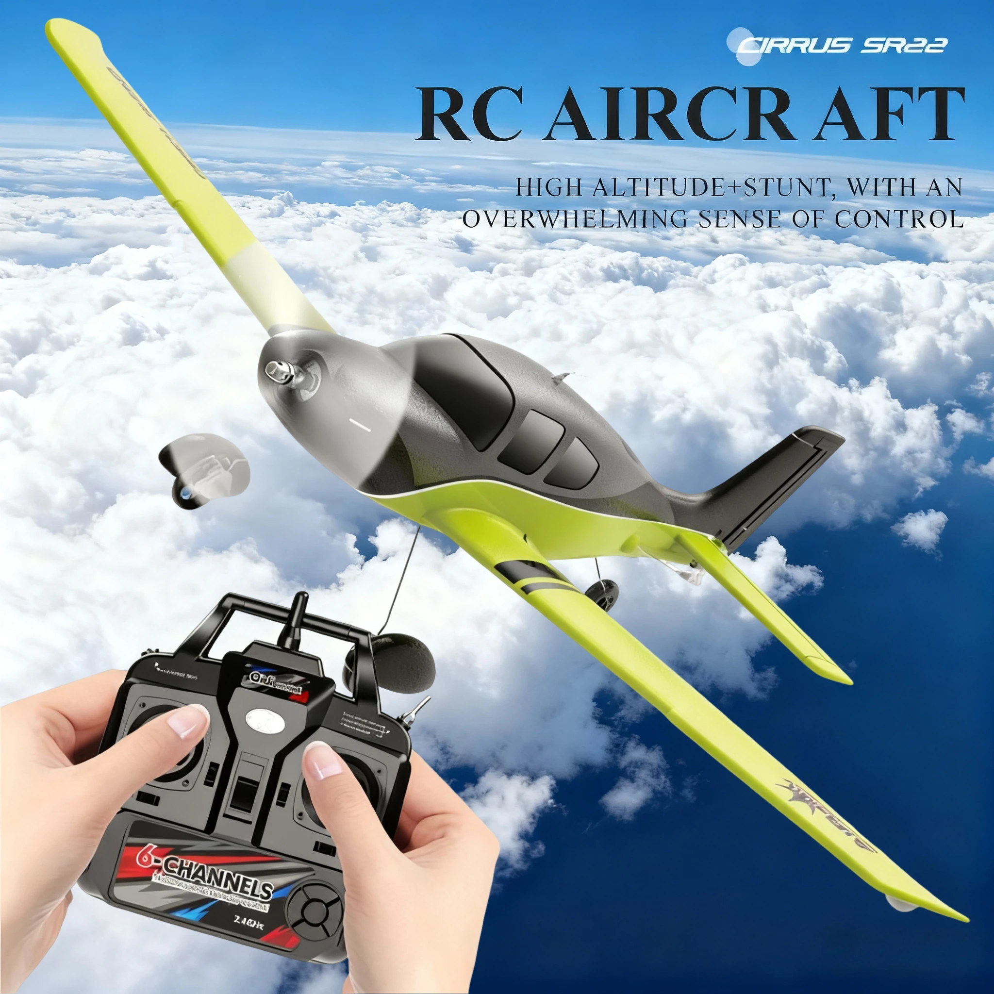 QIDI-580 4채널 원격 제어 항공기 SR22 시뮬레이션 항공기 1504 브러시리스 모터 원격 제어 장난감 어린이 선물용