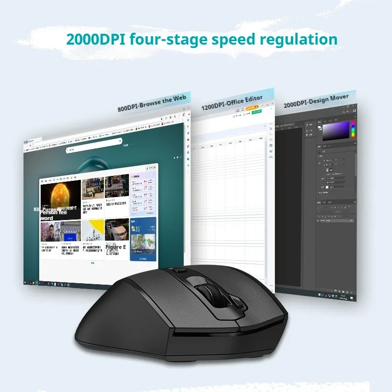 A4Tech 810F Wired Silent Office Mouse One-click Screenshot Editing 16-button Function Customize 1600DPI