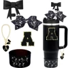 5PCS Cup Accessories for Stanley 30oz 40oz Tumbler Straw Cover Cap Bow Ties Decorate Letter Sticker and Charm Chain Cup Boot