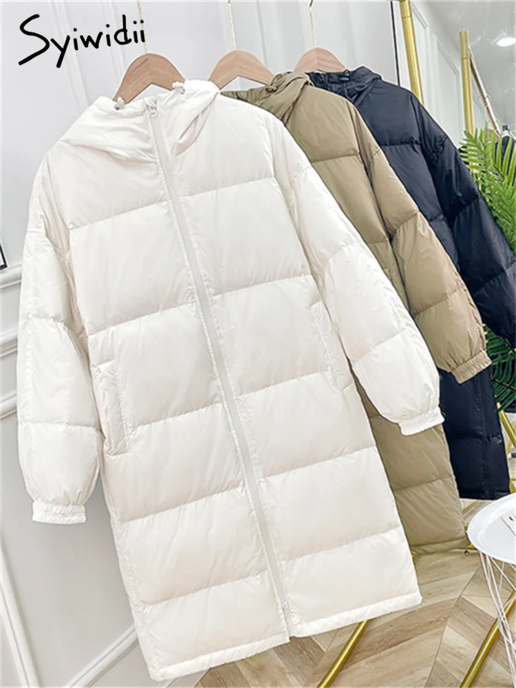 Syiwidii Winter Real White Duck Down Jacket For Women 2022 Fashion