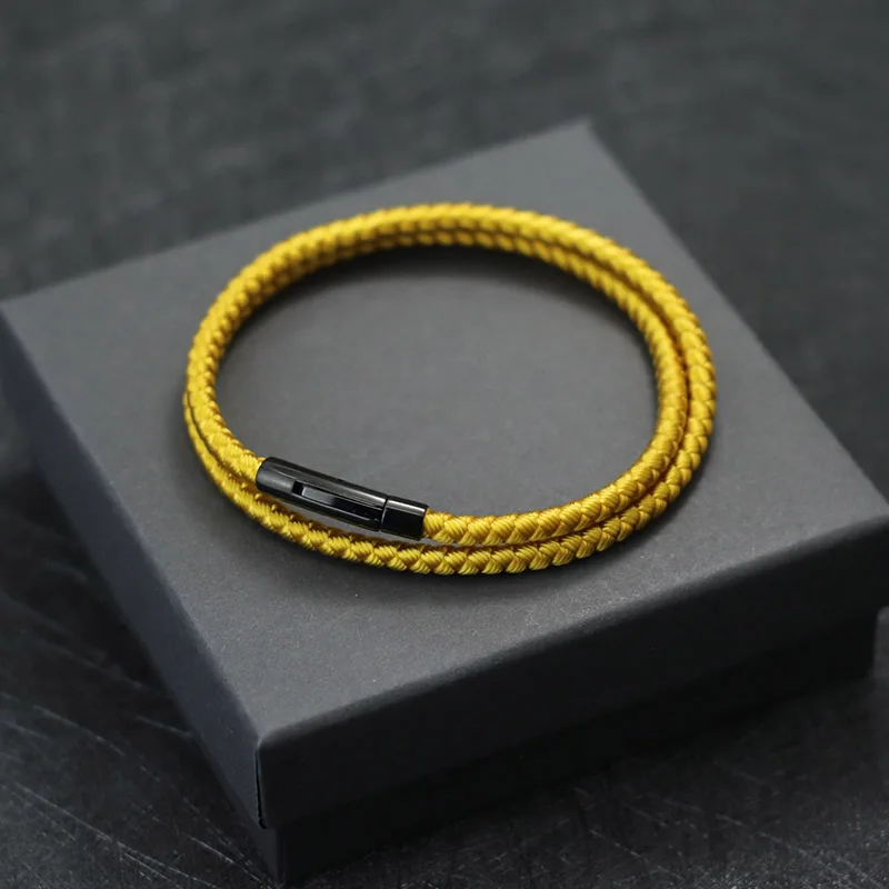 Stainless Steel Macrame Cord Bracelet for Men