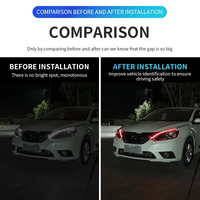 LED DRL ڵ ְ ,   Ʈ, ڵ Ʈ,   õ,  극ũ 帧 , 70cm, 2 