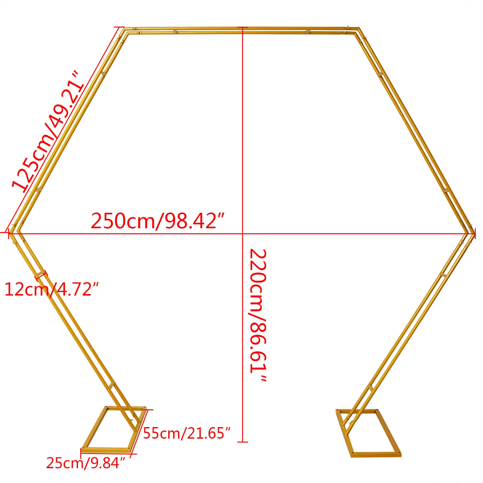 Metal Hexagon Wedding Arch Frame Backdrop Stand Flower Balloon Hoop Frame Rack Background Garden Arbor Party Decorations