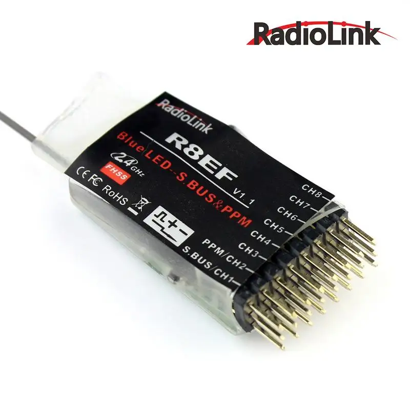 

Новый Популярный радиоприемник R8EF 24G 8CH FHSS 8 каналов для T8FB поддержка SBUS PPM PWM