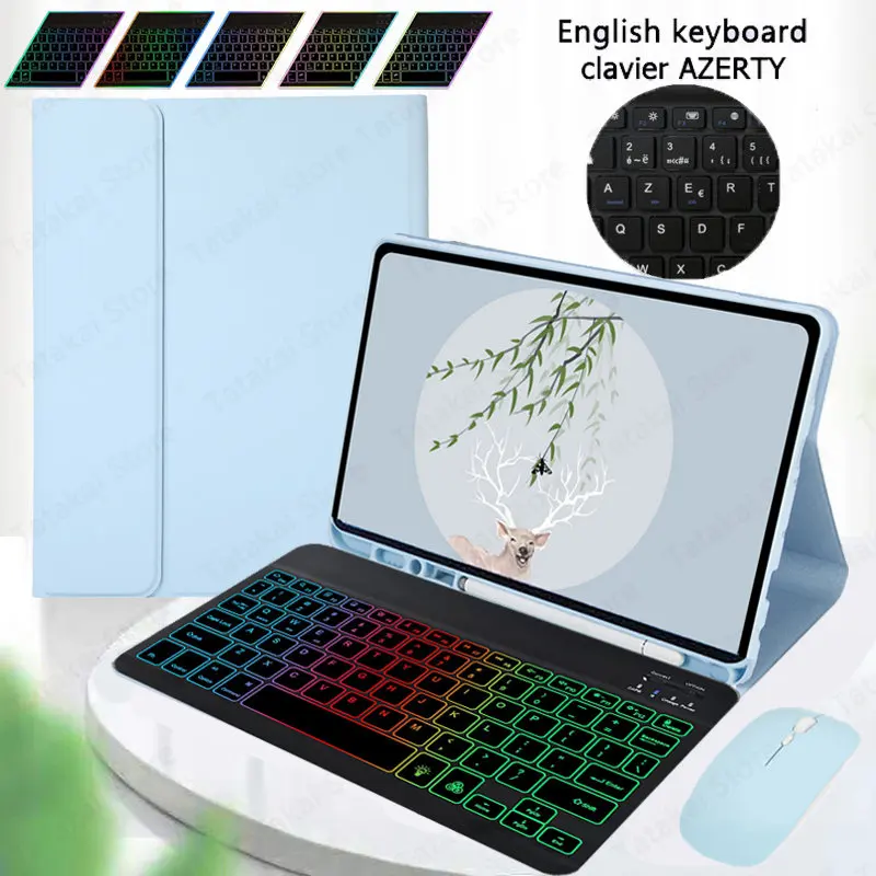 Teclado para Claier Ipad Pro 11 2023 Case Teclado Azerty Retroiluminado para Coque Ipad Pro 11 Case 2023 2023 Claier Azerty Francês