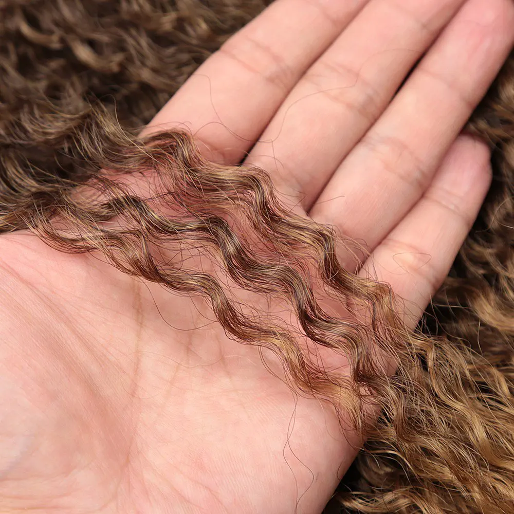 20 Inch Synthetic Brazilian Braids Crocet Hair Soft Ombre Marly Hair Extensions Yaki Kinky Curly Crochet Hair for Black Women