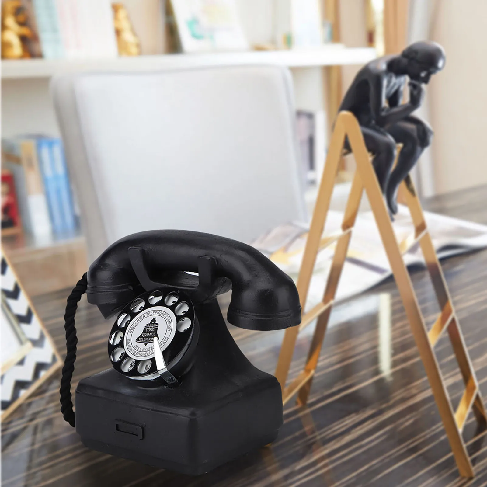 Landline Telephone Ornaments Vintage Retro Antique Phone Model Wired Corded Home Room Desk Decoration landline phone,artificial telephone ornament