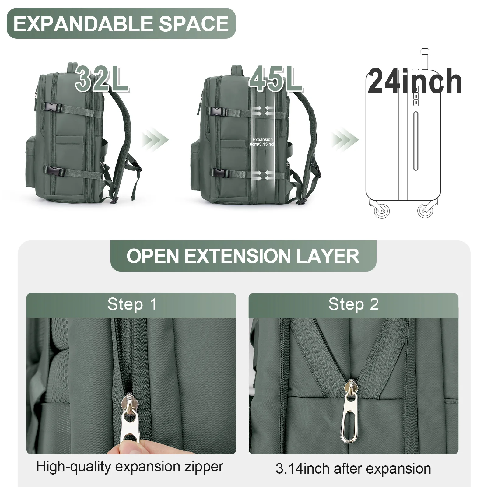 Backpack for Women Men Waterproof Air Travel Backpack Hand Luggage Laptop Bags Large Capacity Expansion Backpack Shoulder Bag