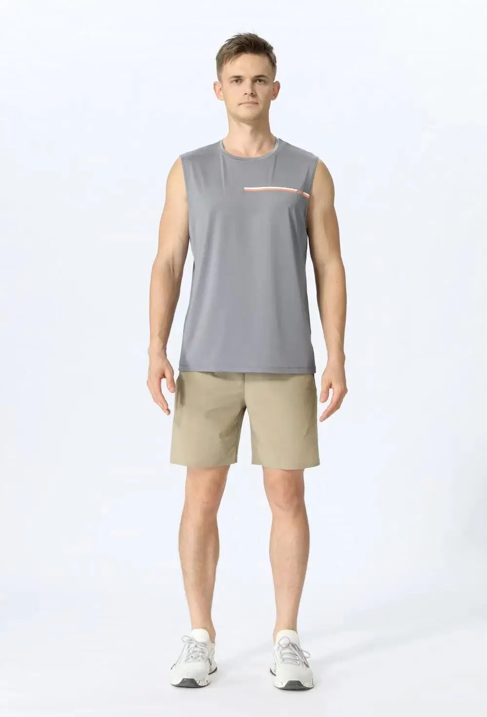 Sports vest men's breathable elastic printed gym running casual large summer novelty