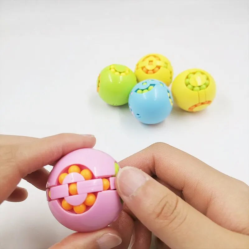 Fidget Toys Anti Stress Toys 2 Pcs Anti Stress Fingertips Thinking Development Gyroscopy Ball Magic Bean Burger Toy