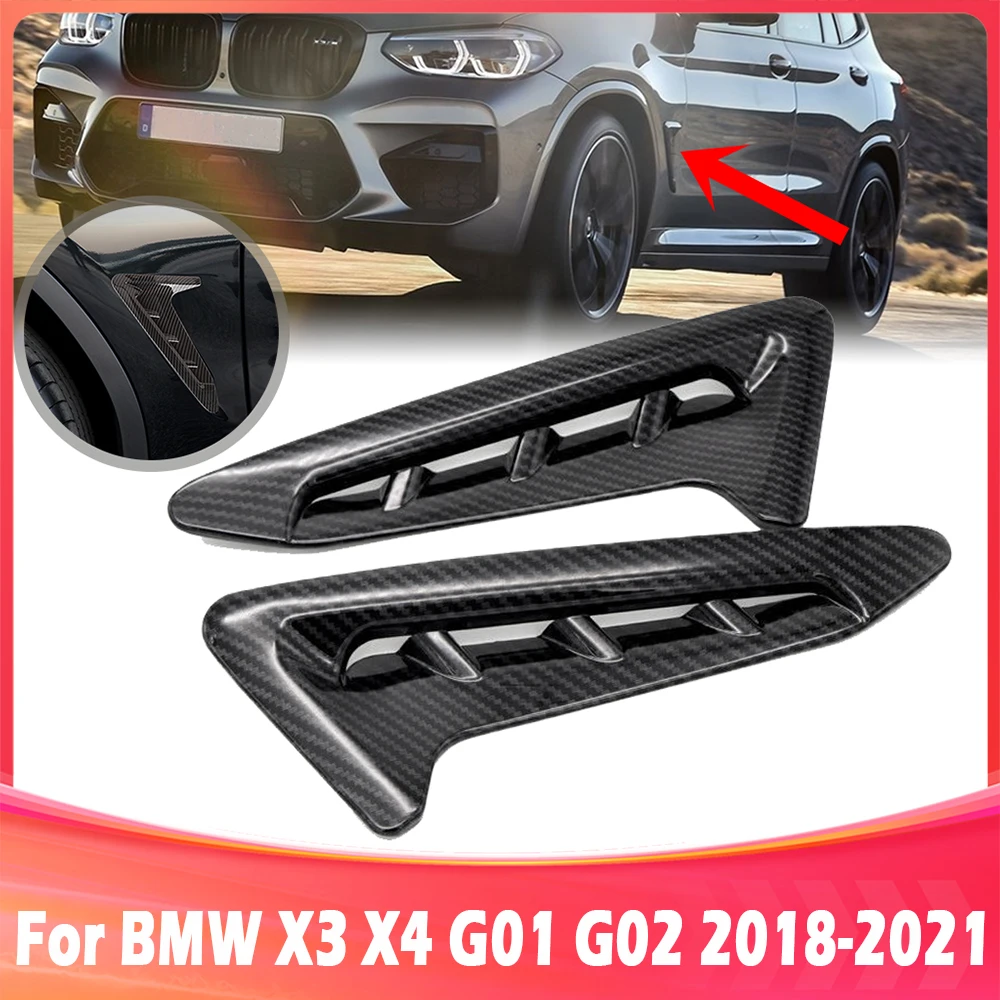 

1Pair ABS Car Front Fender Side Air Vent Cover Trim Car-styling for BMW X3 G01 X4 G02 2018-2022 Shark Gills Side Vent Sticker