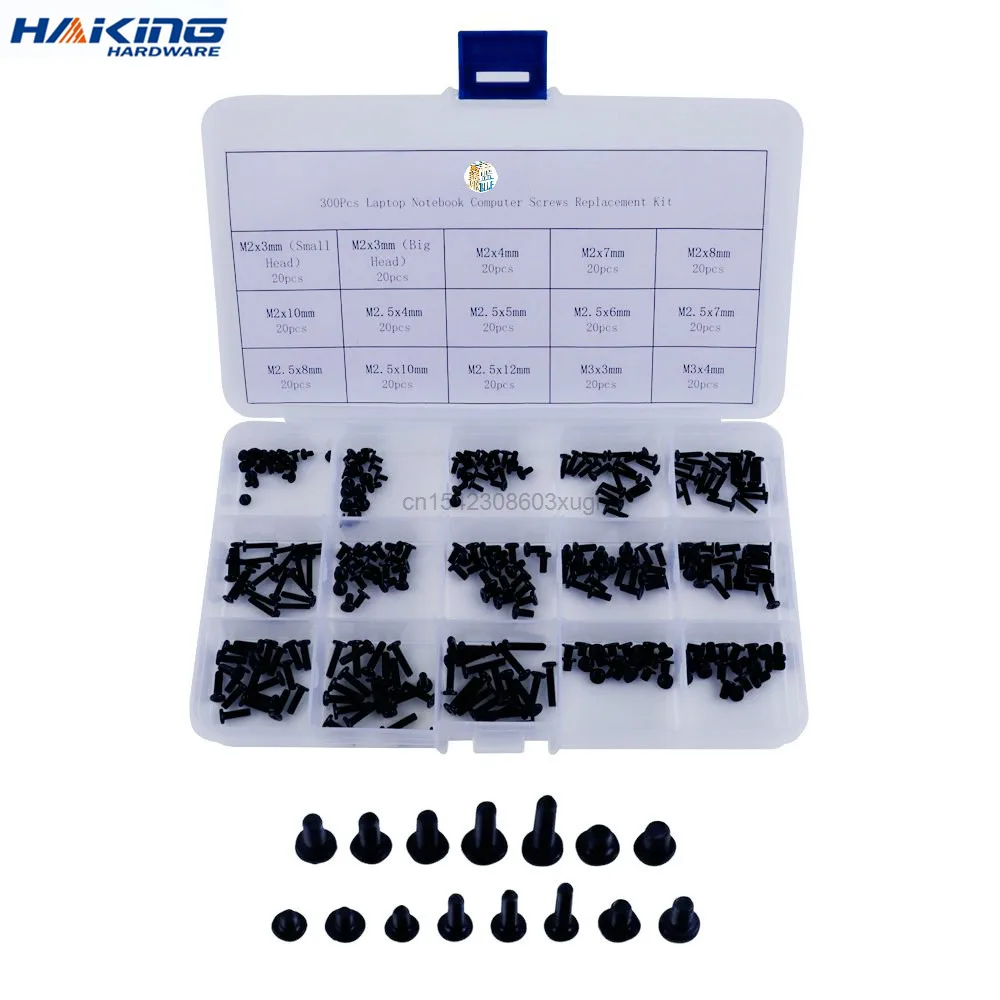 300pcs M2,M2.5,M3 Laptop Notebook Computer Screws Replacement Kit For Hp Ibm Dell Sony Acer Asus Lenovo Toshiba Gateway Samsung