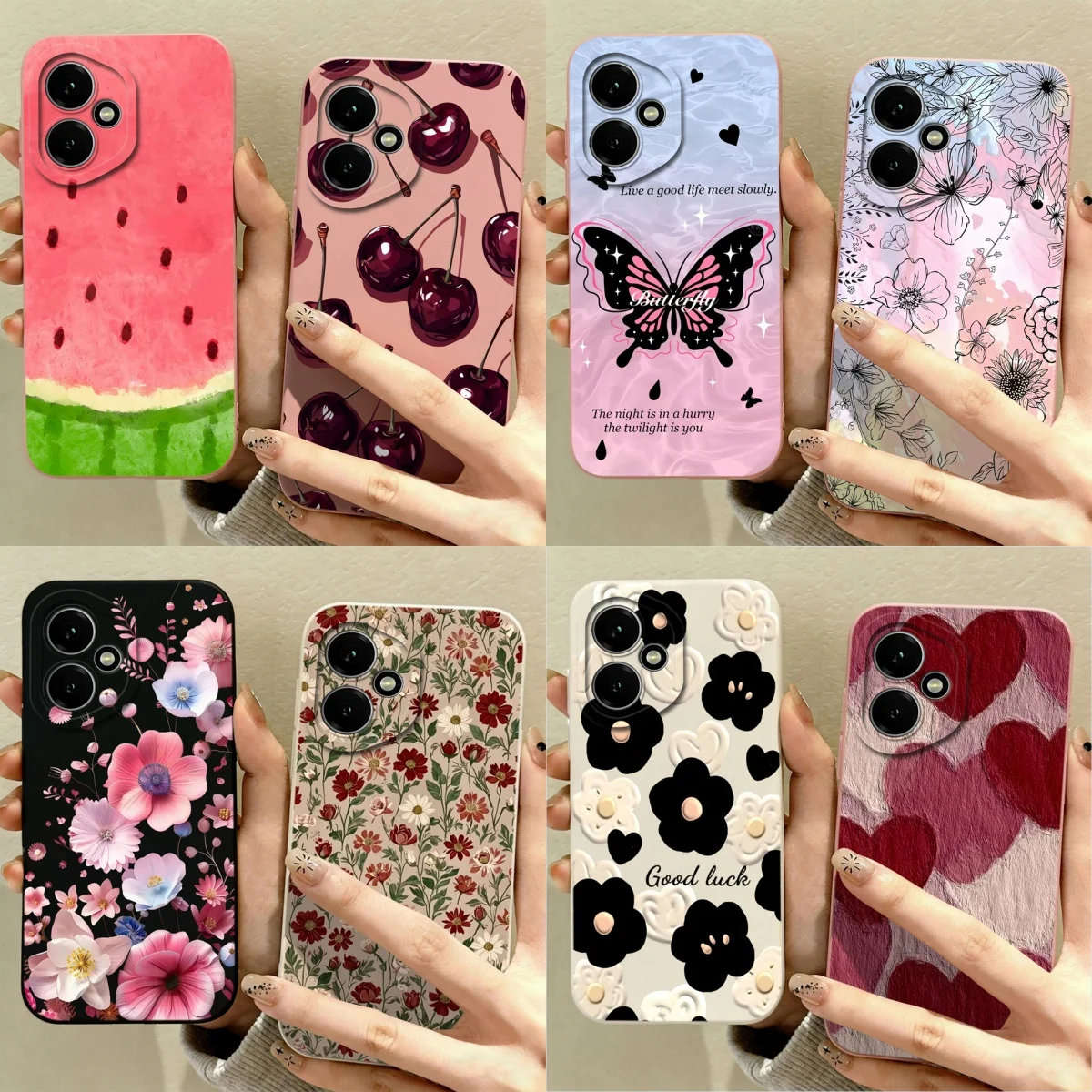 Fresh Watermelon Print Soft Liquid Silicone Anti-Slip Full Protection Phone Case