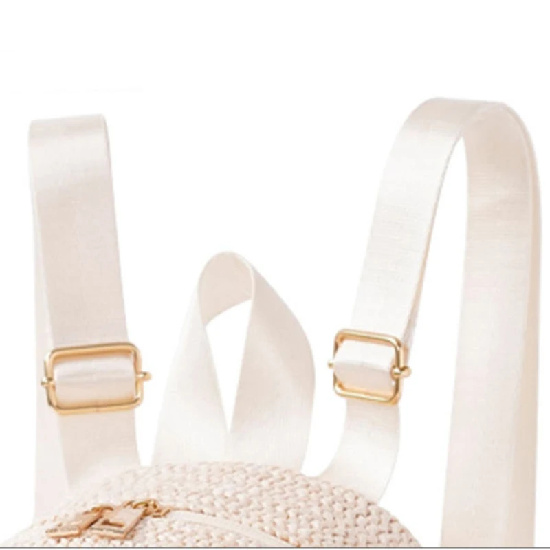 Embroidery Name Women's Backpack Grass Woven Bag Fashion Weaving Fashion Backpack Bag 6