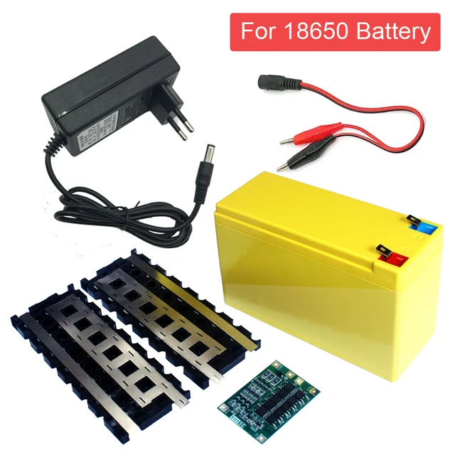 Boîte de rangement de batterie au Lithium 12V, bricolage, chargeur 3*7 18650, boîtier de fixation de batterie 3S40A BMS, coque de support en plastique pour moto 2